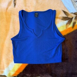 SHEIN Royal Blue Ribbed Crop Top